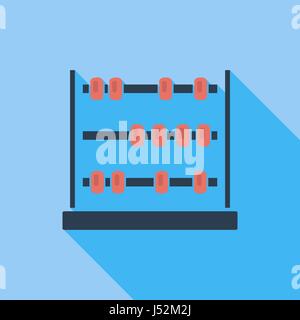 Abacus icon. Flat vector related icon with long shadow for web and mobile applications. It can be used as - logo, pictogram, icon, infographic element Stock Vector