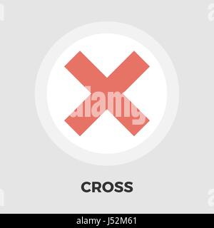 Cross icon vector. Flat icon isolated on the white background. Editable EPS file. Vector illustration. Stock Vector