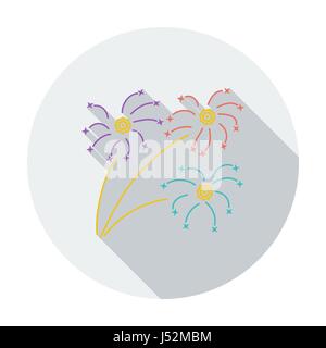 Firework. Single flat color icon. Vector illustration. Stock Vector