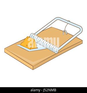 Mousetrap icon. Cartoon illustration of mousetrap vector icon for web Stock Vector