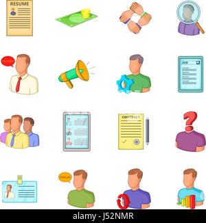 Human resources icons set. Flat illustration of 16 human resources vector icons for web Stock Vector