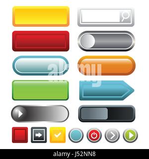 Colorful gradient blank web buttons icons set. Cartoon illustration of 16 colorful gradient blank button vector icons for web Stock Vector