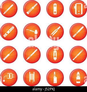 Vaping icons vector set Stock Vector