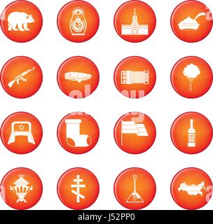 Russia icons vector set Stock Vector