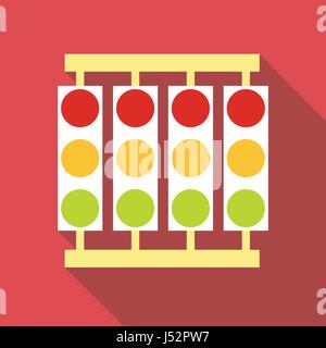 Start lights in race icon, flat style Stock Vector