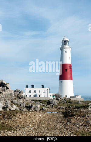 Lighthouse in Portland Bill Stock Photo