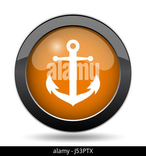 Anchor icon. Anchor website button on white background. Stock Photo