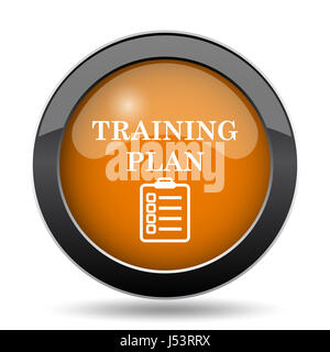 Training plan icon. Training plan website button on white background. Stock Photo