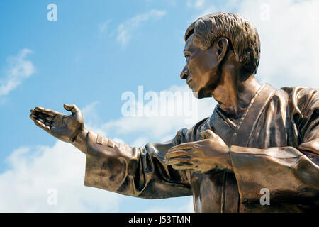 Little Rock Arkansas,Markham Street,H.U. Lee International Gate & Garden,Tae Kwon Do,National Headquarters,bronze statue,bust,Grand Master,founder Ame Stock Photo