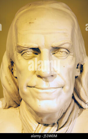 Little Rock Arkansas,William J. Clinton Presidential Library,Benjamin Franklin,bust,marble,AR080605095 Stock Photo