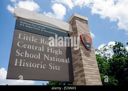 Little Rock Arkansas,Central High School National historic Site,1957 desegregation crisis,Black History,African heritage,Little Rock Nine,Central High Stock Photo