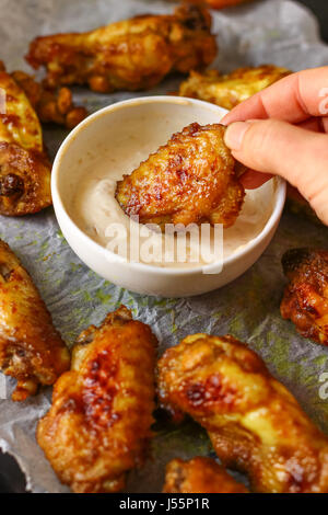 Spicy Curry Chicken Wings Stock Photo