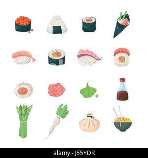 Sushi - modern vector line icons set Stock Vector