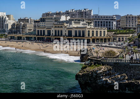 The Grand Plage and the Casino, Biarritz, France, Europe Stock Photo