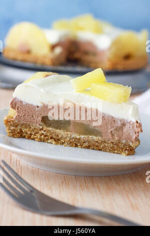 Homemade No Bake Pineapple Cake Stock Photo