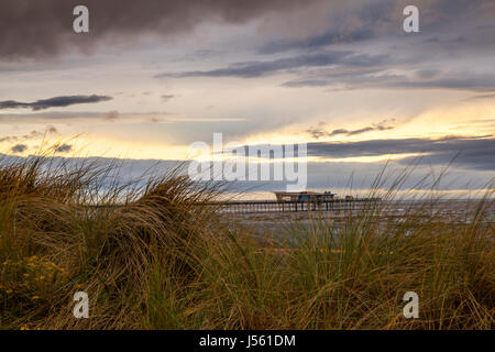 Southport, Merseyside.  UK Weather. 16th May, 2017. Strange clouds over the resort.  Rain or Shine, warm and wet.  Forecast is for cloudy with outbreaks of rain, but becoming warmer in the north-west of England. Credit; MediaWorldImages/AlamyLiveNews. Stock Photo
