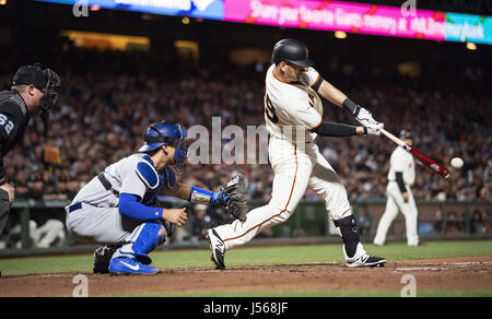 San Francisco, California, USA. 16th May, 2017. San Francisco Giants right fielder Justin Ruggiano (39) during a MLB baseball game between the Los Angeles Dodgers and the San Francisco Giants at AT&T Park in San Francisco, California. Valerie Shoaps/CSM/Alamy Live News Stock Photo