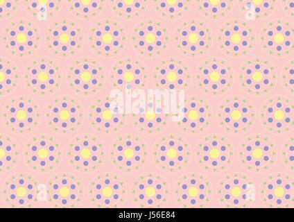 Circle button pattern consist of green triangle, blue and yellow circle Stock Vector