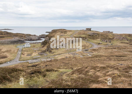 Cove Battery WWII WW2 lookouts at Rubha Nan Sasan, Loch Ewe, Wester Ross, Scotland, UK Stock Photo