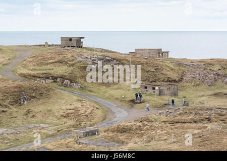 Cove Battery WWII WW2 lookouts at Rubha Nan Sasan, Loch Ewe, Wester Ross, Scotland, UK Stock Photo