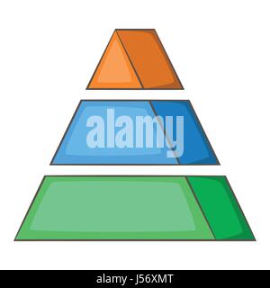 Stacked pyramid icon, cartoon style Stock Vector