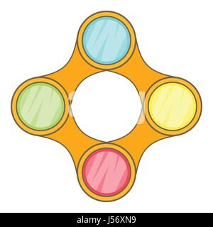 Diagram with 4 steps icon, cartoon style Stock Vector