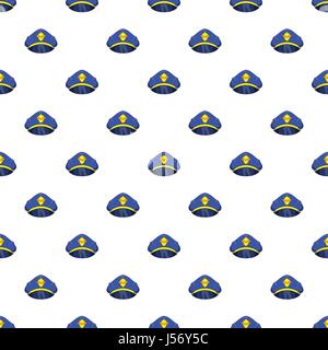 Cap pilot pattern, cartoon style  Stock Vector