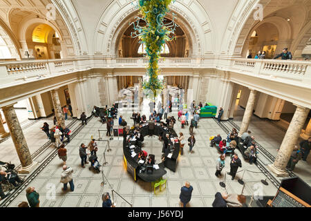 The foyer in the Victoria and Albert Museum, London.