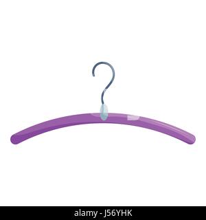 Purple coat hanger icon, cartoon style Stock Vector