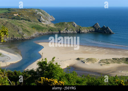 Three Cliffs Bay from Notts Hill Gower Wales