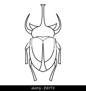 European rhinoceros beetle icon, outline style Stock Vector