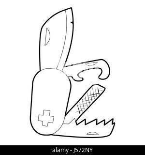 Penknife icon, outline style Stock Vector