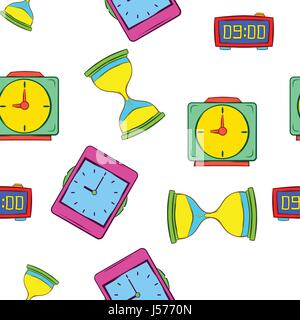 Watch pattern, cartoon style Stock Vector