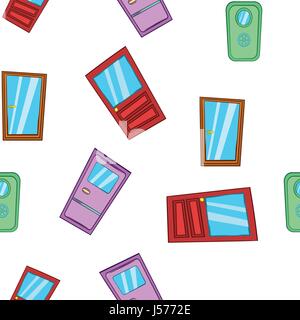 Front door pattern, cartoon style Stock Vector