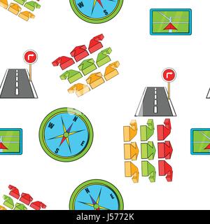 GPS pattern, cartoon style Stock Vector