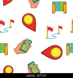 Search way pattern, cartoon style Stock Vector