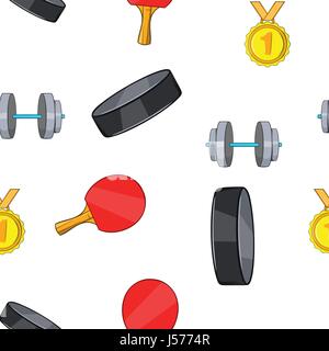 Accessories for training pattern, cartoon style Stock Vector