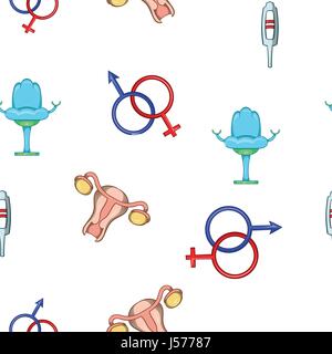 Pregnancy women pattern, cartoon style Stock Vector