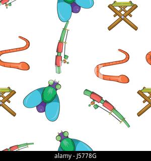 Catch fish pattern, cartoon style Stock Vector