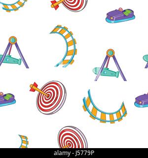Children rides pattern, cartoon style Stock Vector