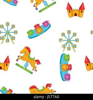 Rides pattern, cartoon style Stock Vector