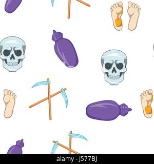 Funeral services pattern, cartoon style Stock Vector