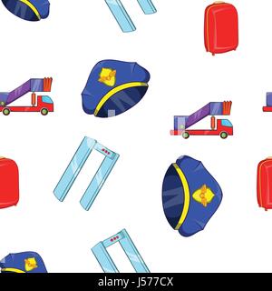 Check at airport pattern, cartoon style Stock Vector