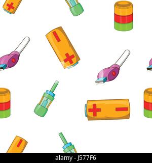 Electronic cigarette pattern, cartoon style Stock Vector