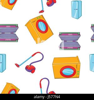 Home appliances pattern, cartoon style Stock Vector
