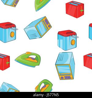 Devices for home pattern, cartoon style Stock Vector