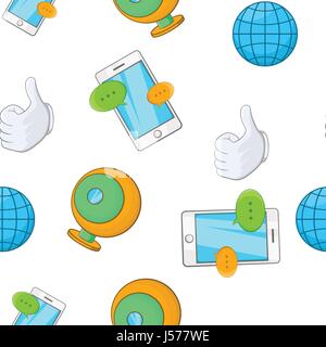 Internet pattern, cartoon style Stock Vector