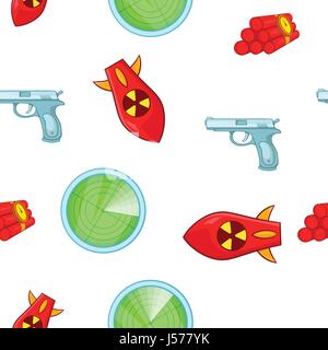 Weaponry pattern, cartoon style Stock Vector