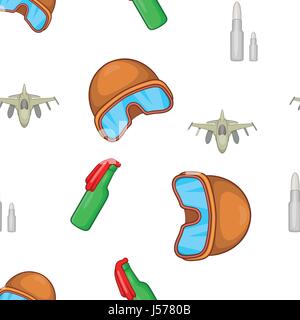 Military weapons pattern, cartoon style Stock Vector