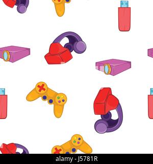 Electronic equipment pattern, cartoon style Stock Vector